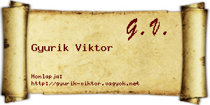 Gyurik Viktor névjegykártya